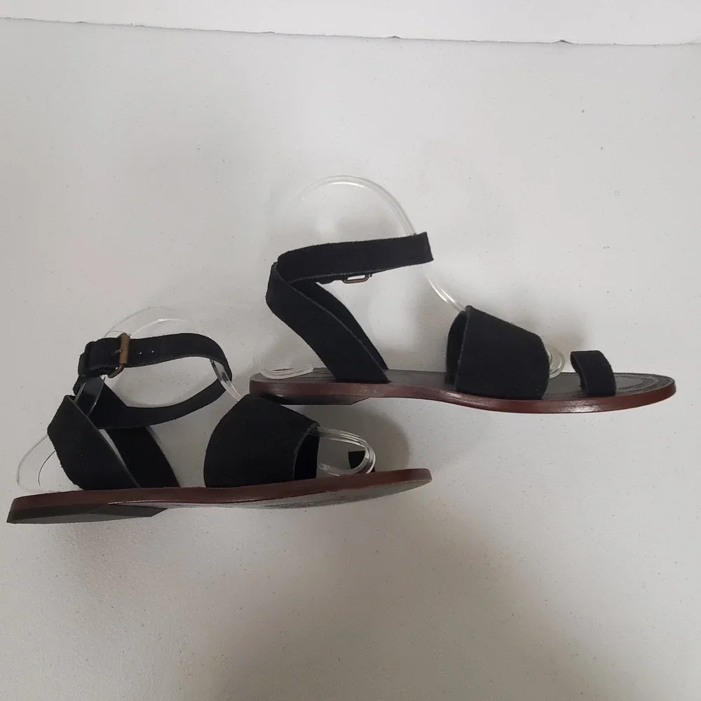 Free People Womens Suede Leather Gladiator Sandals Size 9 US 39 EU Black Neutral